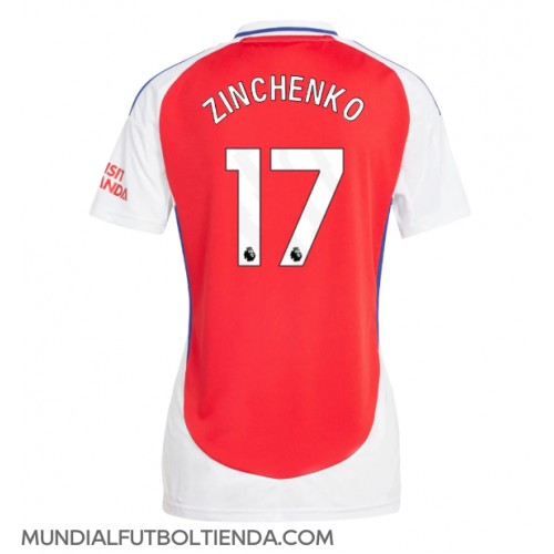 Camiseta Arsenal Oleksandr Zinchenko #17 Primera Equipación Replica 2024-25 para mujer mangas cortas